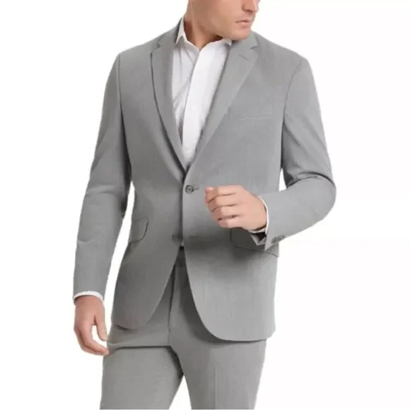 KENNETH COLE Techni-Cole Slim Fit SUIT Jacket Pants Light Gray 42L
